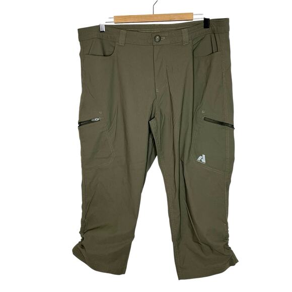 Eddie Bauer Womens First Ascent Cropped Hiking Pants Taupe Size 16 Capri Utility - Picture 1 of 7